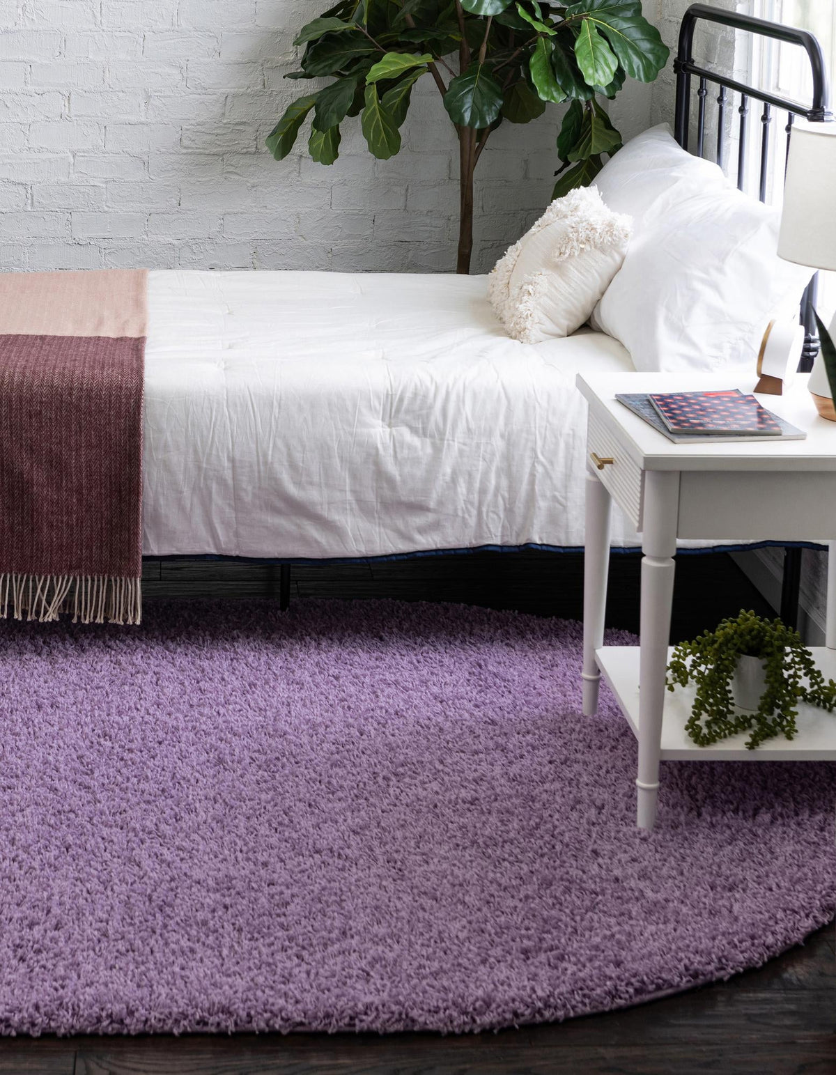 Plush Oasis Collection Area Rug - Serenity (Lilac) Oval Lilac  lifestyle 7