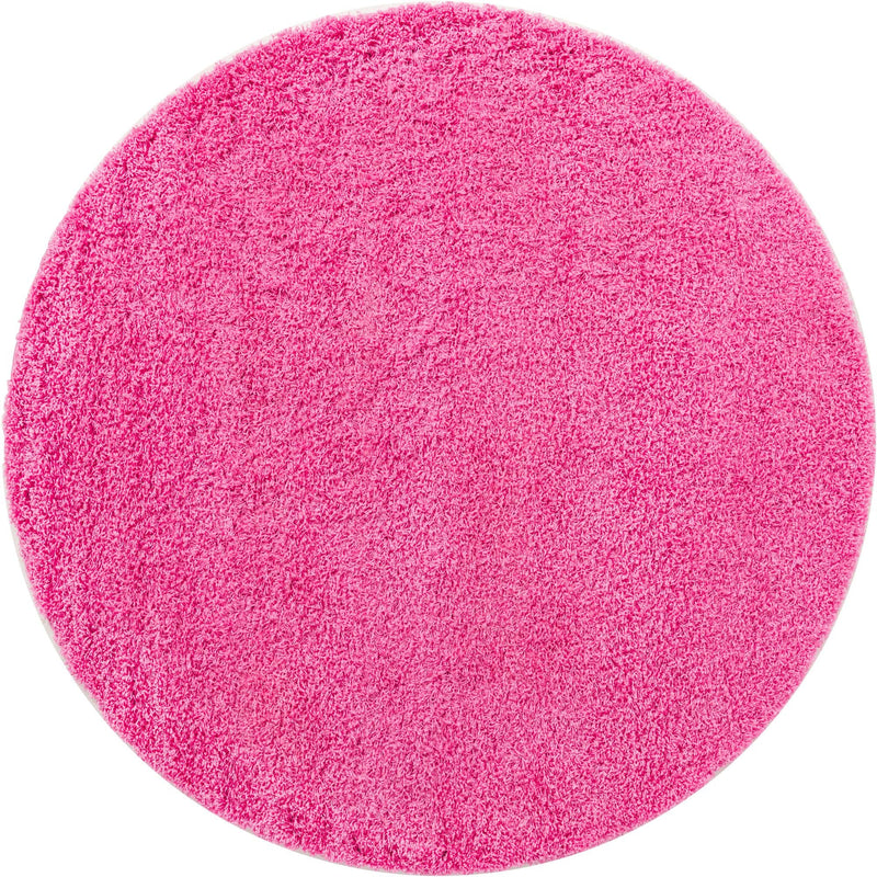 Plush Oasis Collection Area Rug - Serenity (Taffy Pink) Round Taffy Pink  lifestyle 27