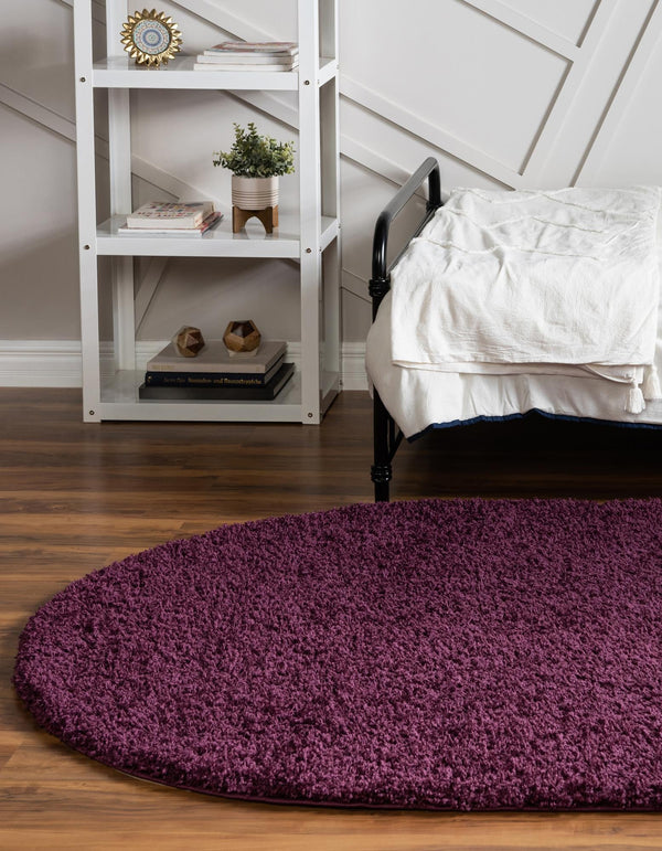 Plush Oasis Collection Area Rug - Serenity (Eggplant Purple) Oval Eggplant Purple  lifestyle 7
