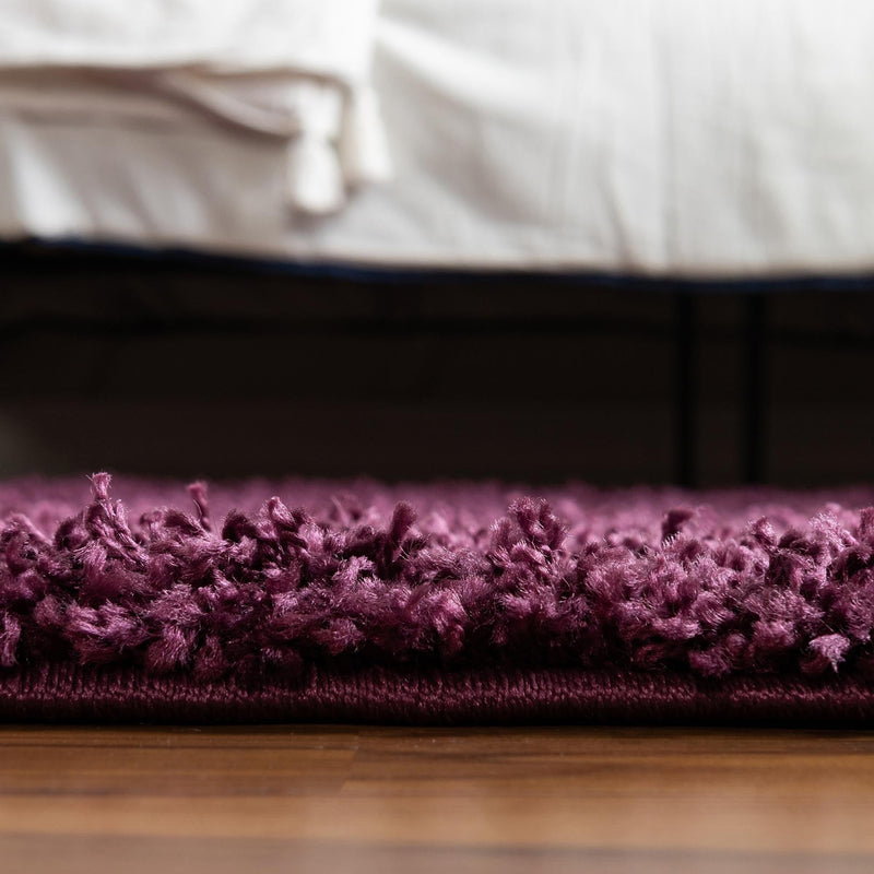 Plush Oasis Collection Area Rug - Serenity (Eggplant Purple) Oval Eggplant Purple  lifestyle 42