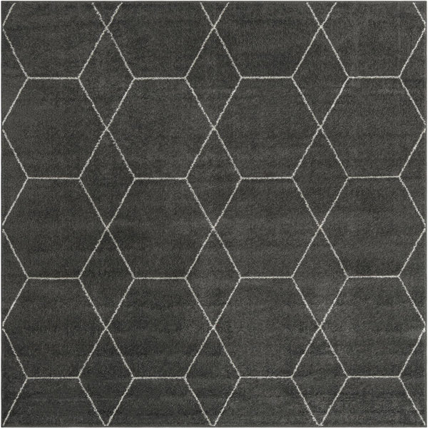 Lattice Garden Collection Area Rug - Arborville (Dark Gray) Square Dark Gray Main