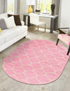 Lattice Garden Collection Area Rug -  Pergolatown (Light Pink) Oval Light Pink  lifestyle 5