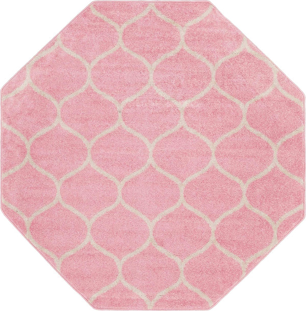 Lattice Garden Collection Area Rug -  Pergolatown (Light Pink) Octagon Light Pink Main