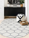 Lattice Garden Collection Area Rug -  Pergolatown (Ivory) Oval Ivory  lifestyle 3