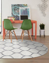 Lattice Garden Collection Area Rug -  Pergolatown (Ivory) Oval Ivory  lifestyle 7