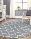 Lattice Garden Collection Area Rug -  Pergolatown (Light Gray) Oval Light Gray  lifestyle 21