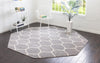 Lattice Garden Collection Area Rug -  Pergolatown (Light Gray) Octagon Light Gray  lifestyle 3