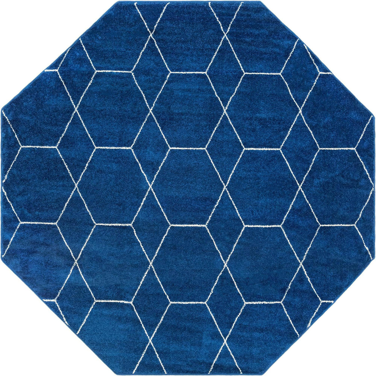 Lattice Garden Collection Area Rug - Arborville (Navy Blue) Octagon Navy Blue Main