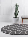 Lattice Garden Collection Area Rug -  Pergolatown (Dark Gray) Oval Dark Gray  lifestyle 5