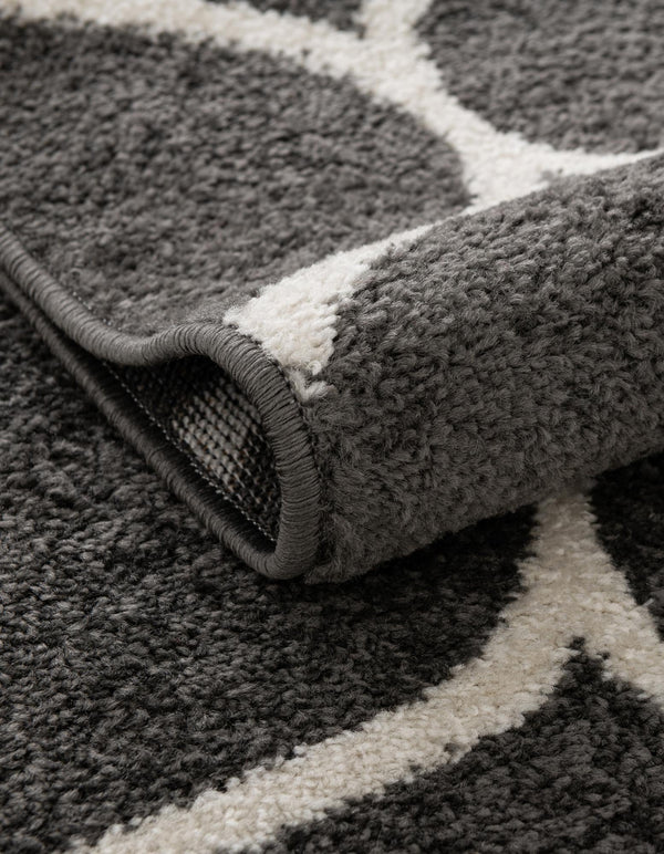 Lattice Garden Collection Area Rug -  Pergolatown (Dark Gray) Oval Dark Gray  lifestyle 10