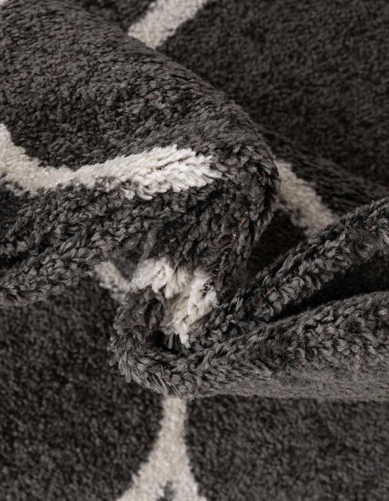 Lattice Garden Collection Area Rug -  Pergolatown (Dark Gray) Oval Dark Gray  lifestyle 16