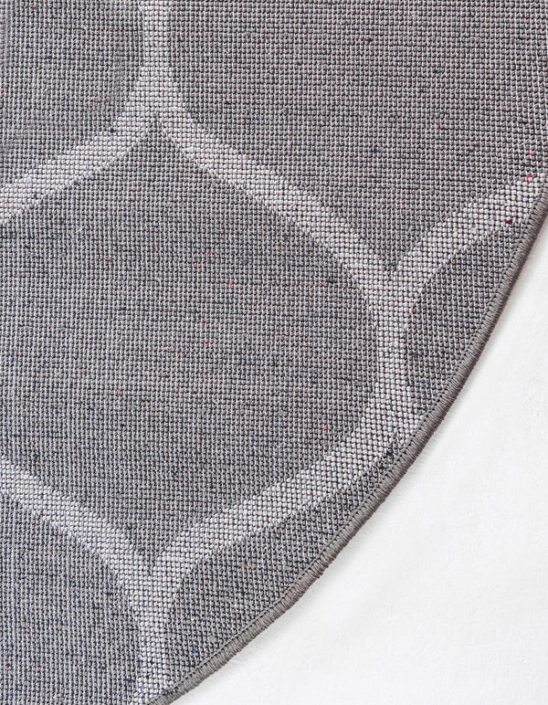 Lattice Garden Collection Area Rug -  Pergolatown (Dark Gray) Oval Dark Gray  lifestyle 19