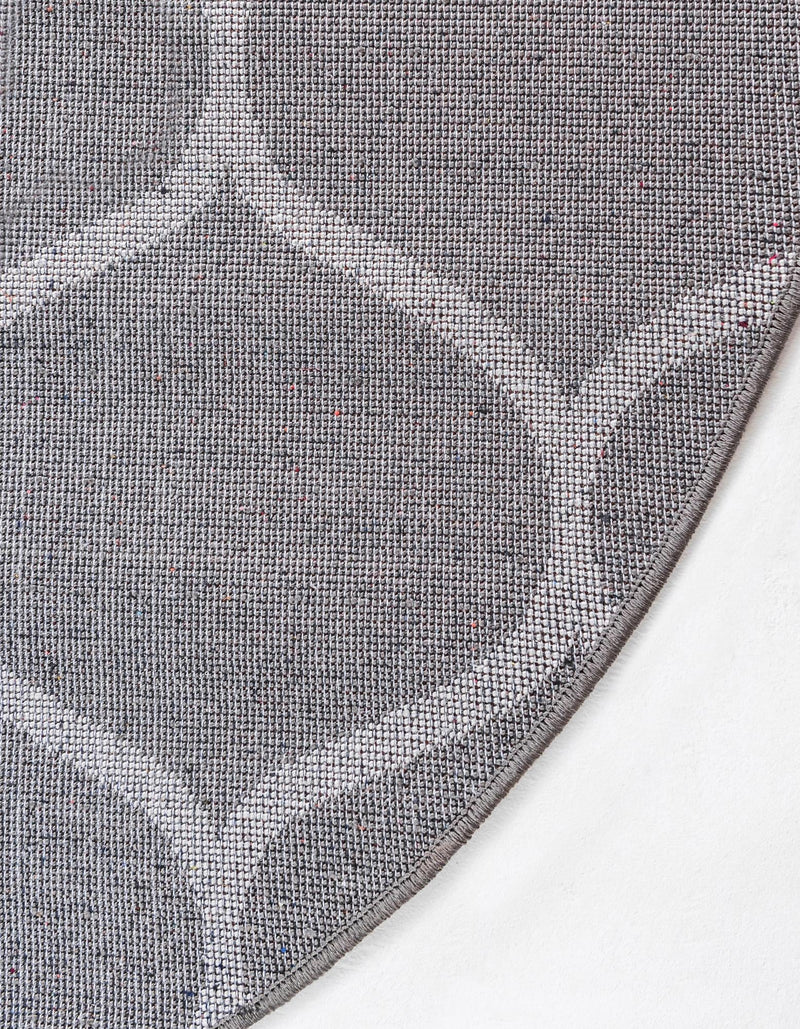 Lattice Garden Collection Area Rug -  Pergolatown (Dark Gray) Oval Dark Gray  lifestyle 19
