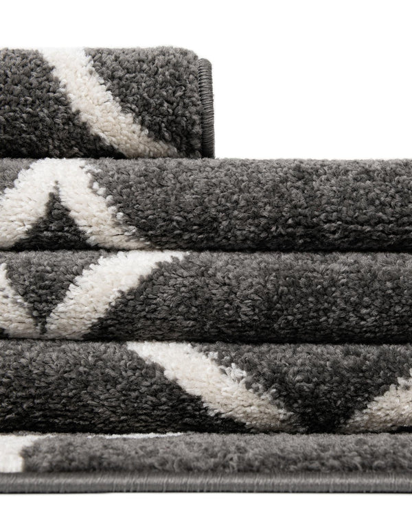Lattice Garden Collection Area Rug -  Pergolatown (Dark Gray) Oval Dark Gray  lifestyle 31