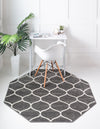Lattice Garden Collection Area Rug -  Pergolatown (Dark Gray) Octagon Dark Gray  lifestyle 0