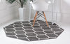 Lattice Garden Collection Area Rug -  Pergolatown (Dark Gray) Octagon Dark Gray  lifestyle 2