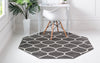 Lattice Garden Collection Area Rug -  Pergolatown (Dark Gray) Octagon Dark Gray  lifestyle 3