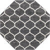 Lattice Garden Collection Area Rug -  Pergolatown (Dark Gray) Octagon Dark Gray Main