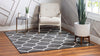 Lattice Garden Collection Area Rug -  Pergolatown (Dark Gray) Square Dark Gray  lifestyle 3
