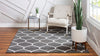 Lattice Garden Collection Area Rug -  Pergolatown (Dark Gray) Square Dark Gray  lifestyle 5