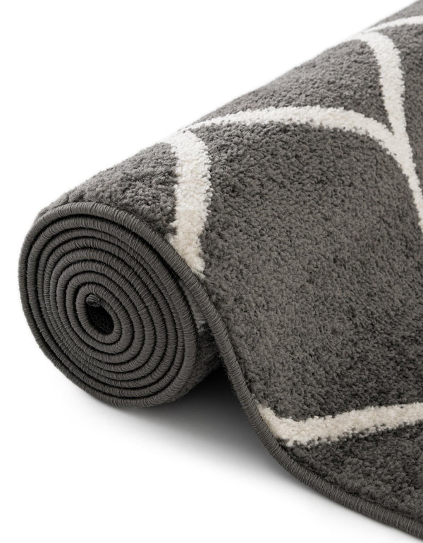 Lattice Garden Collection Area Rug -  Pergolatown (Dark Gray) Square Dark Gray  lifestyle 34