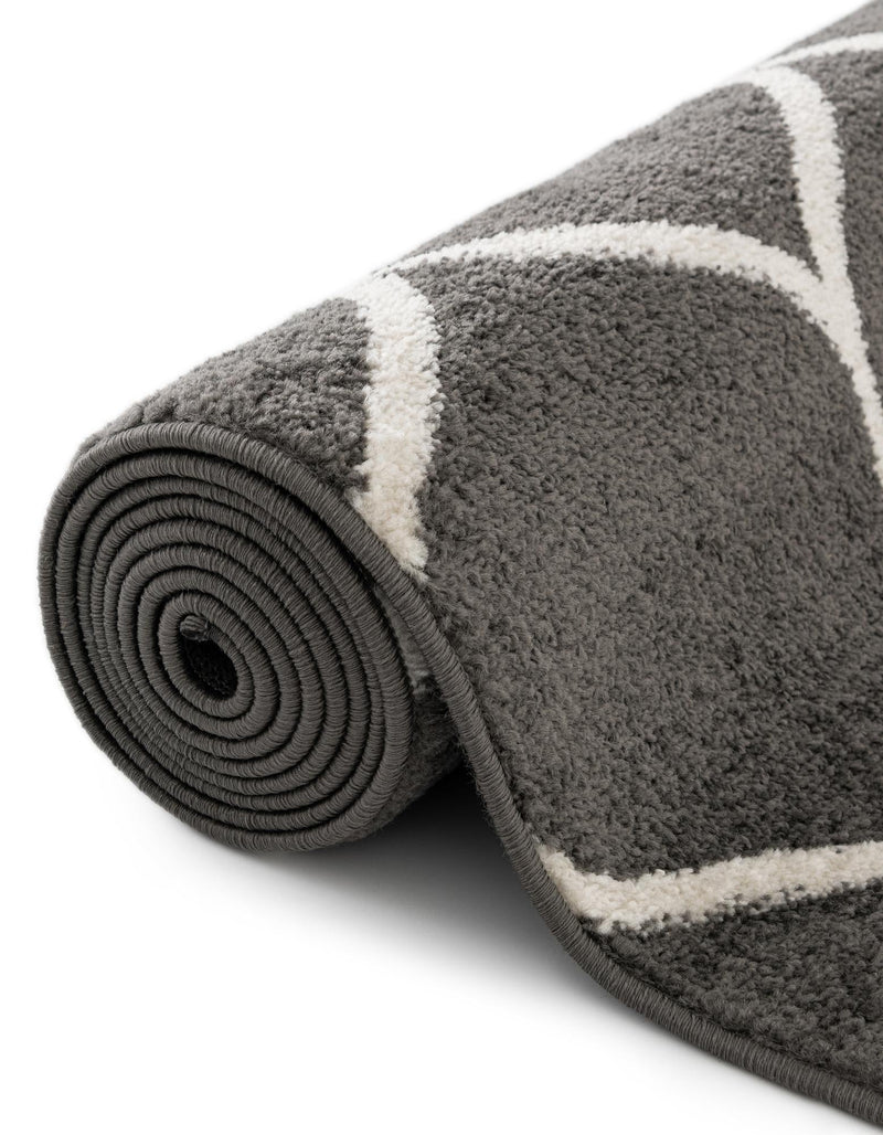 Lattice Garden Collection Area Rug -  Pergolatown (Dark Gray) Square Dark Gray  lifestyle 34