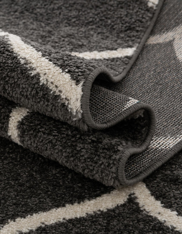 Lattice Garden Collection Area Rug -  Pergolatown (Dark Gray) Square Dark Gray  lifestyle 37