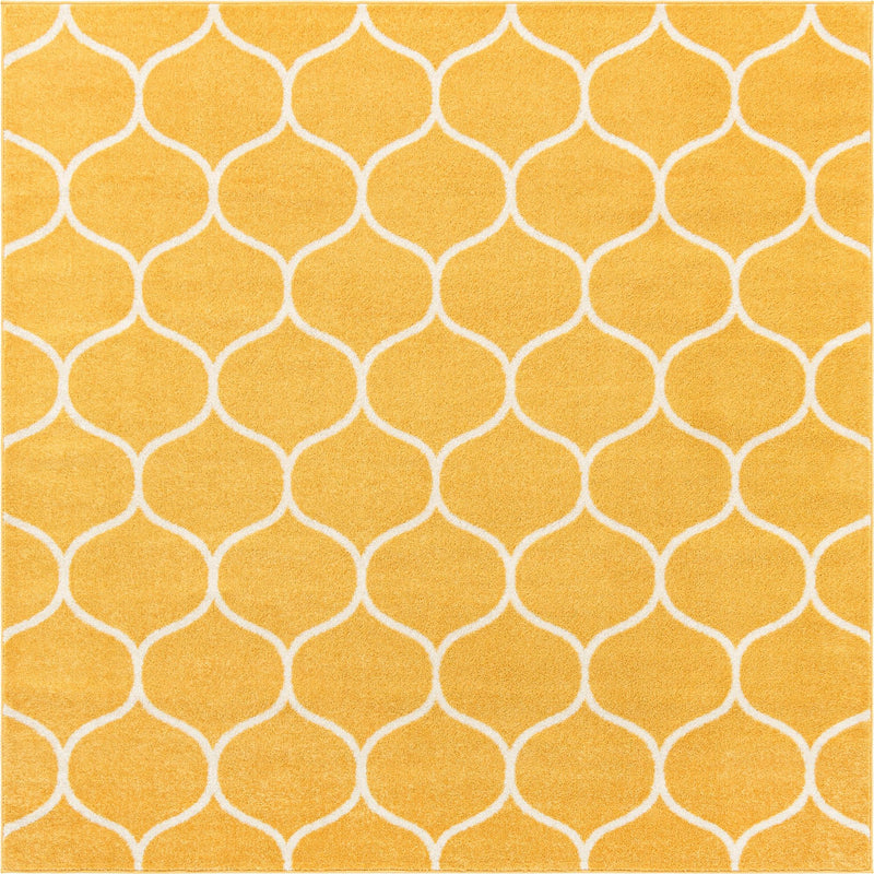 Lattice Garden Collection Area Rug -  Pergolatown (Yellow) Square Yellow Main