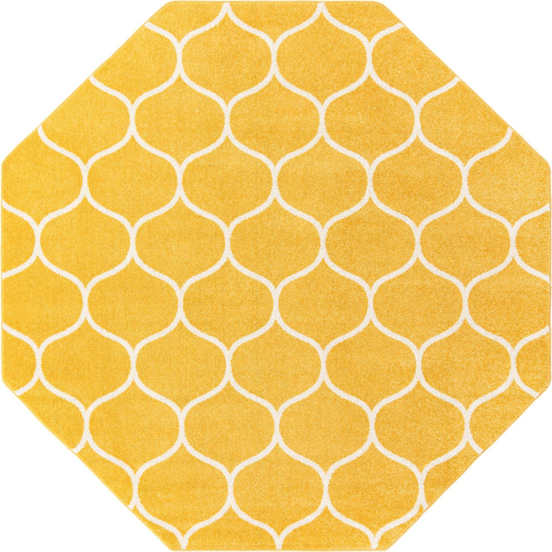Lattice Garden Collection Area Rug -  Pergolatown (Yellow) Octagon Yellow Main