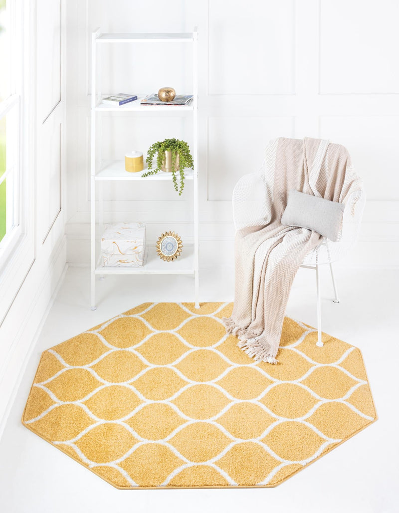 Lattice Garden Collection Area Rug -  Pergolatown (Yellow) Octagon Yellow  lifestyle 0