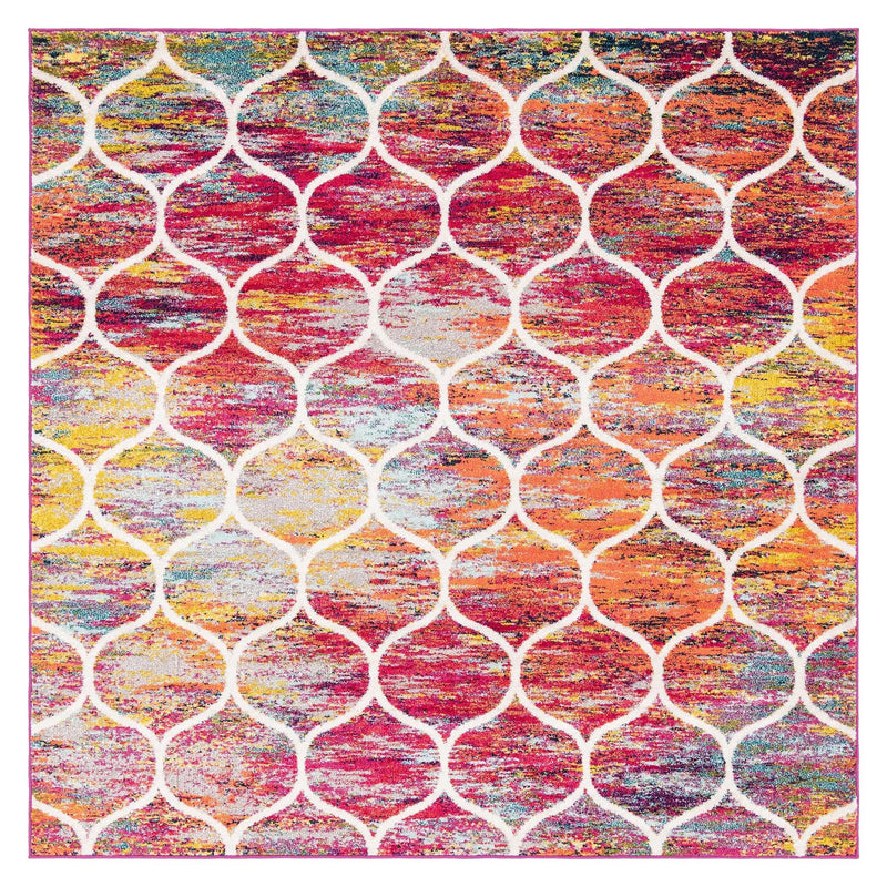 Lattice Garden Collection Area Rug -  Pergolatown (Multi) Square Multi Main