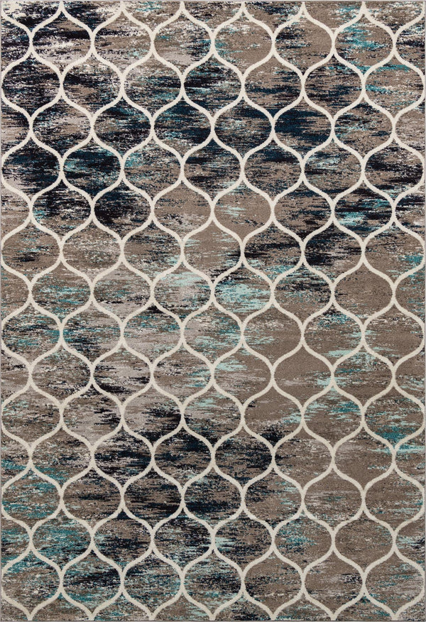 Lattice Garden Collection Area Rug -  Pergolatown (Blue Multi) Rectangle Blue Multi Main