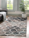 Lattice Garden Collection Area Rug -  Pergolatown (Blue Multi) Rectangle Blue Multi  lifestyle 0