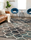 Lattice Garden Collection Area Rug -  Pergolatown (Blue Multi) Rectangle Blue Multi  lifestyle 4