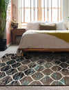 Lattice Garden Collection Area Rug -  Pergolatown (Blue Multi) Rectangle Blue Multi  lifestyle 12