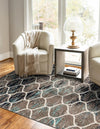 Lattice Garden Collection Area Rug -  Pergolatown (Blue Multi) Rectangle Blue Multi  lifestyle 18