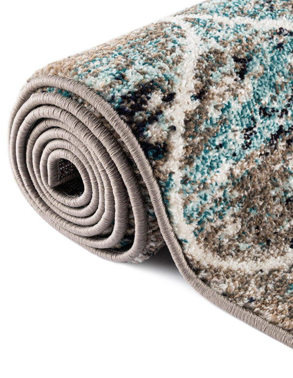 Lattice Garden Collection Area Rug -  Pergolatown (Blue Multi) Rectangle Blue Multi  lifestyle 13