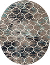 Lattice Garden Collection Area Rug -  Pergolatown (Blue Multi) Oval Blue Multi Main