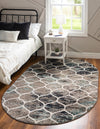 Lattice Garden Collection Area Rug -  Pergolatown (Blue Multi) Oval Blue Multi  lifestyle 0