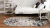 Lattice Garden Collection Area Rug -  Pergolatown (Blue Multi) Oval Blue Multi  lifestyle 2