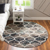 Lattice Garden Collection Area Rug -  Pergolatown (Blue Multi) Round Blue Multi  lifestyle 0