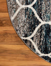 Lattice Garden Collection Area Rug -  Pergolatown (Blue Multi) Round Blue Multi  lifestyle 8