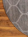 Lattice Garden Collection Area Rug -  Pergolatown (Blue Multi) Round Blue Multi  lifestyle 9