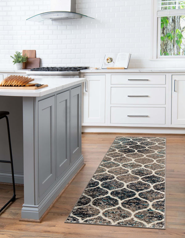 Lattice Garden Collection Area Rug -  Pergolatown (Blue Multi) Runner Blue Multi  lifestyle 7