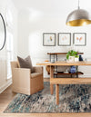 Lattice Garden Collection Area Rug - Arborville (Blue Multi) Rectangle Blue Multi  lifestyle 7