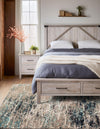 Lattice Garden Collection Area Rug - Arborville (Blue Multi) Rectangle Blue Multi  lifestyle 18
