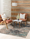 Lattice Garden Collection Area Rug - Arborville (Blue Multi) Rectangle Blue Multi  lifestyle 30