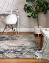 Lattice Garden Collection Area Rug - Arborville (Blue Multi) Square Blue Multi  lifestyle 3