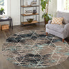Lattice Garden Collection Area Rug - Arborville (Blue Multi) Round Blue Multi  lifestyle 26