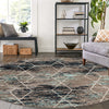 Lattice Garden Collection Area Rug - Arborville (Blue Multi) Round Blue Multi  lifestyle 27